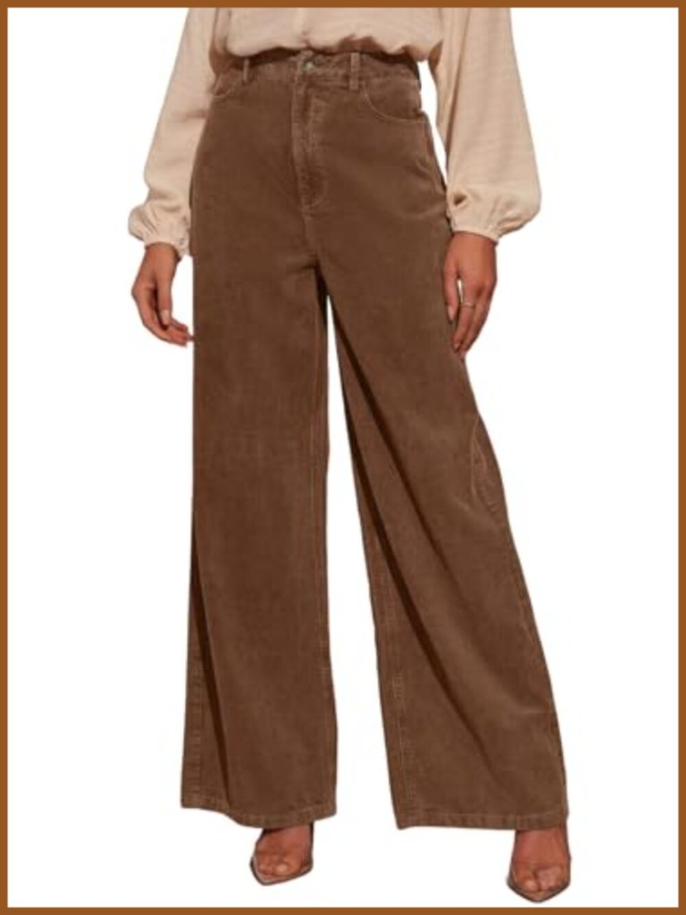 Wide Leg Corduroy Pants High Waisted Baggy Trousers